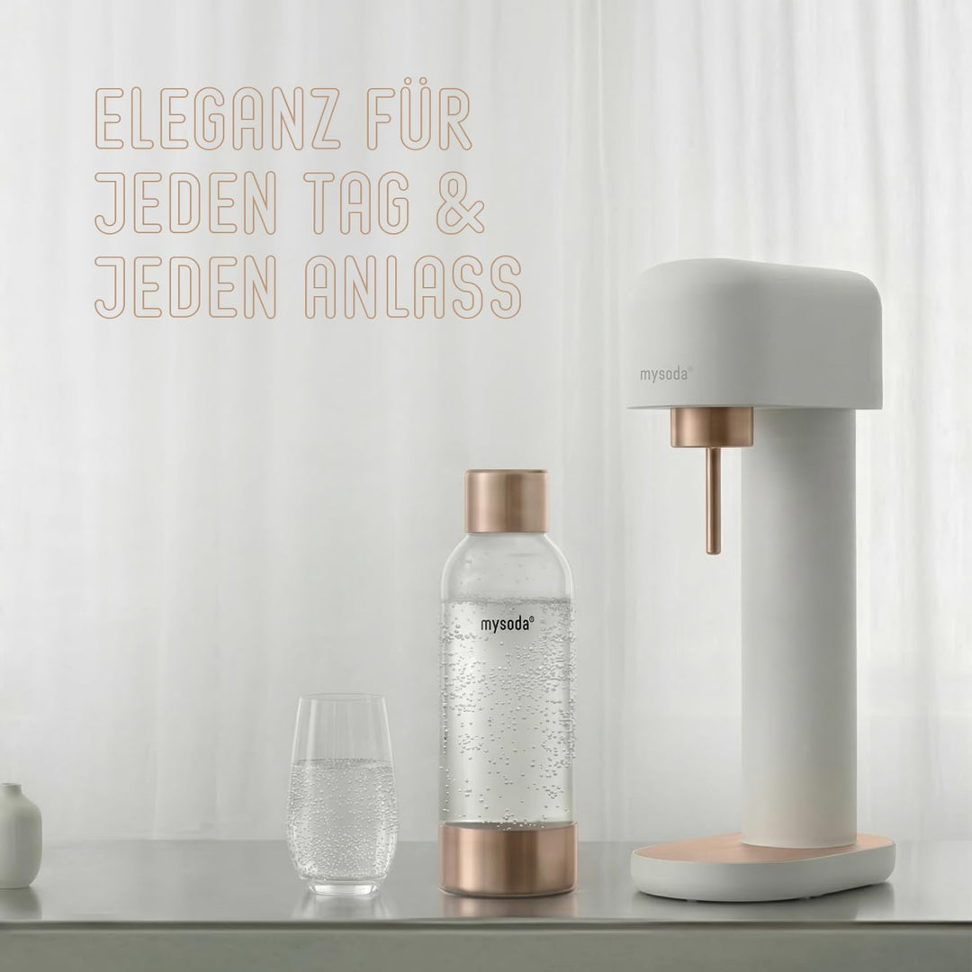 Mysoda: Hochwertiges und BPA-freies Premium 1 Liter Wasserflasche für Wassersprudler, Deckel und Bod