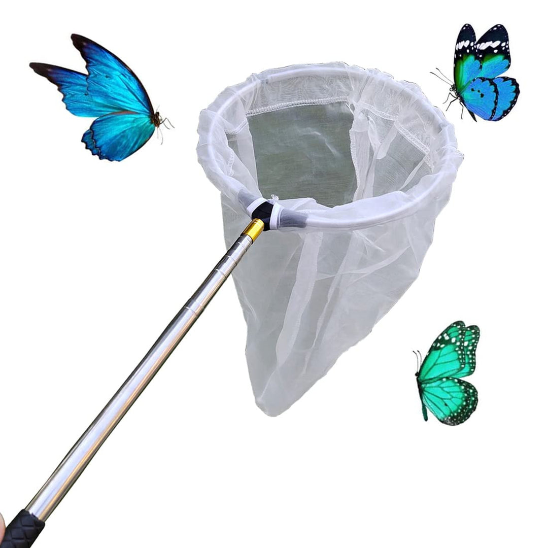Teleskop-Insekten- und Schmetterlingsnetz, fängt Insekten, Käfer, Fischernetze, Edelstahlgriff, ausz