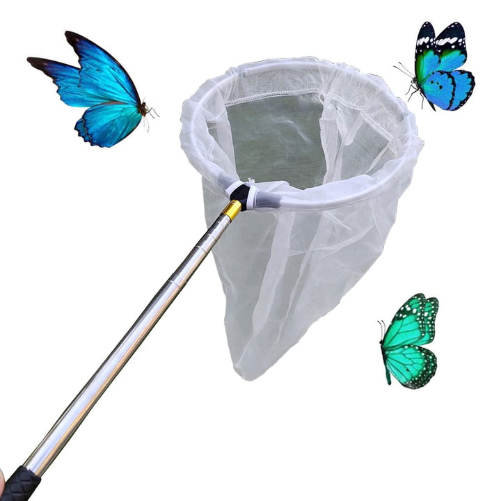 Teleskop-Insekten- und Schmetterlingsnetz, fängt Insekten, Käfer, Fischernetze, Edelstahlgriff, ausz