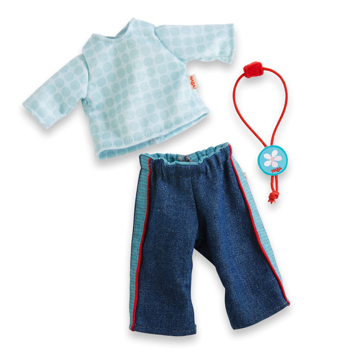 HABA 306518 - Kleiderset Jeans, Zubehör für Puppen ab 1,5 Jahren