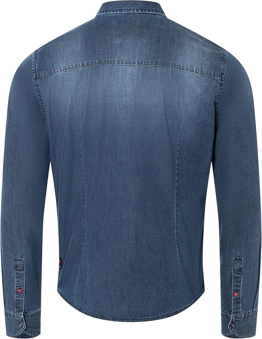 Timezone Herren Stretch Denim Shirt Hemd L Light Indigo Wash, L Light Indigo Wash