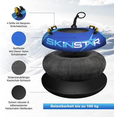SkinStar Profi Snow Tube Schlitten Bob Rodel Reifen Schneereifen Rutschreifen Ø100cm