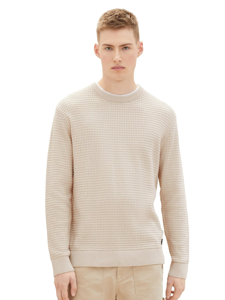 TOM TAILOR Denim Herren Pullover XXL 27609 - Cold Beige, XXL 27609 - Cold Beige