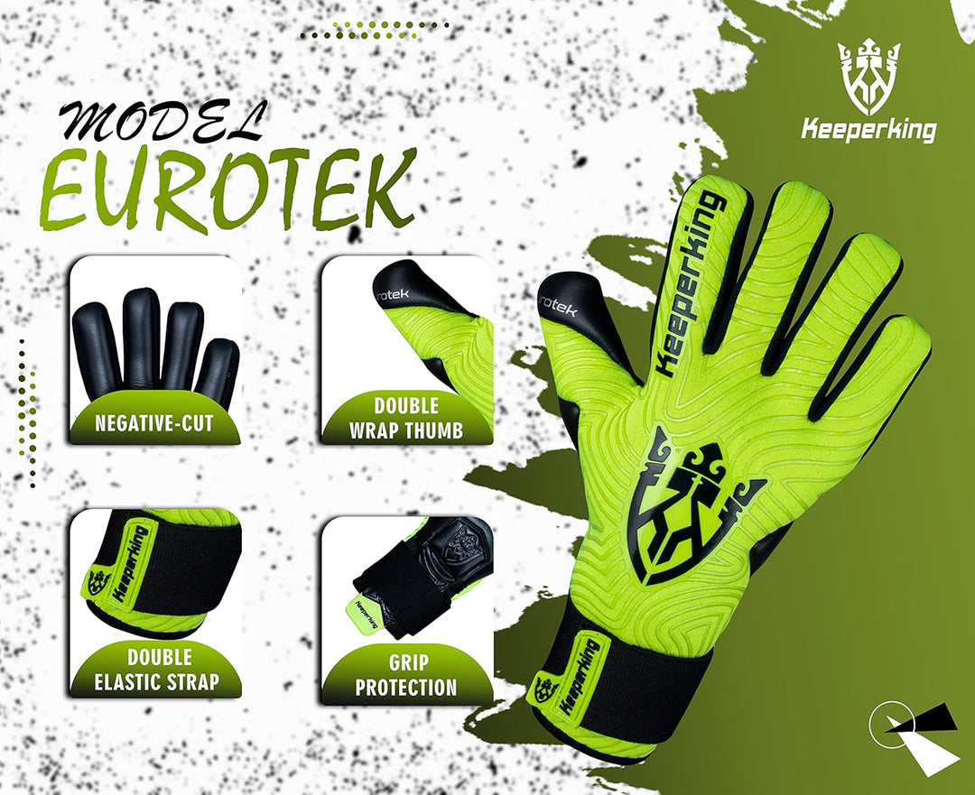 Keeperking Torwarthandschuhe für Erwachsene Fussballhandschuhe Herren Innennaht Profi Premier Grip 4