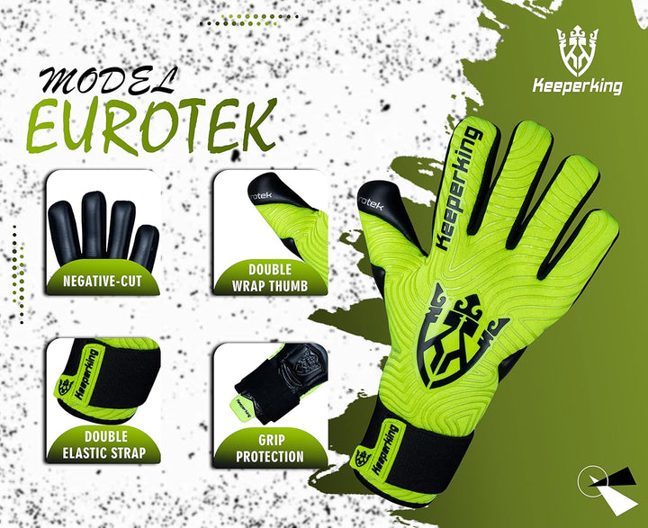 Keeperking Torwarthandschuhe für Erwachsene Fussballhandschuhe Herren Innennaht Profi Premier Grip 4
