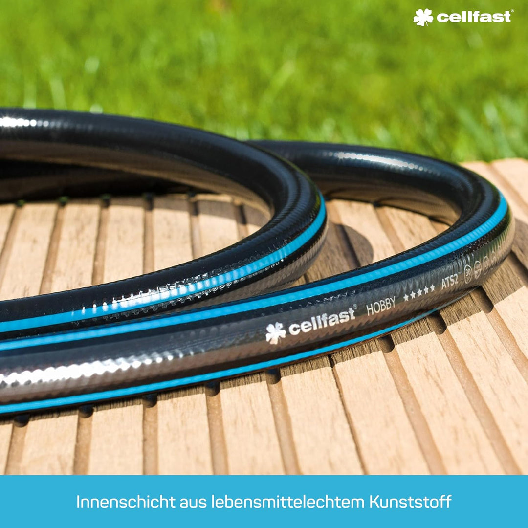 Cellfast Gartenschlauch Hobby, Formstabiler, Flexibel 6-lagiger Schlauch aus hochwertigem Doppelgefl