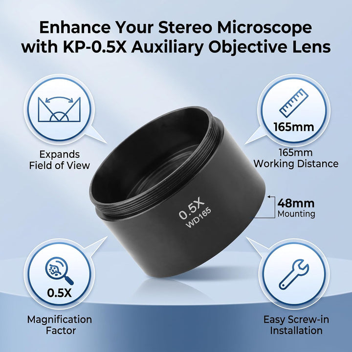 Objektivlinse KP-0.5X Mikroskop Objective Lens mit 48 mm (1-7/8 "") - Montagegewinde