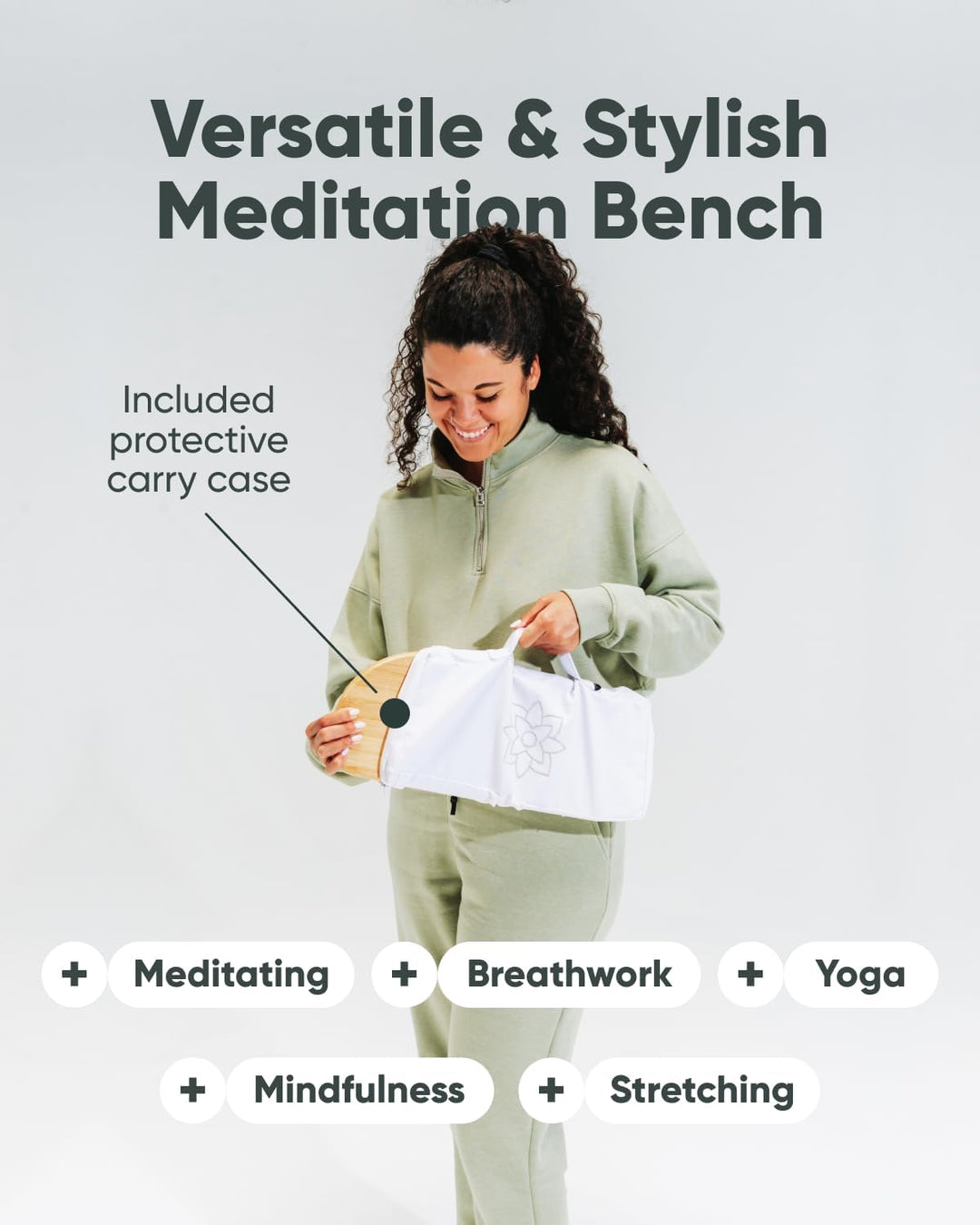 Mindful &amp; Modern Faltbare Meditationsbank | Verriegelung magnetische Scharniere | Holzkniende ergono