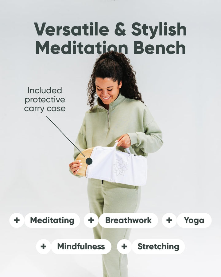Mindful &amp; Modern Faltbare Meditationsbank | Verriegelung magnetische Scharniere | Holzkniende ergono