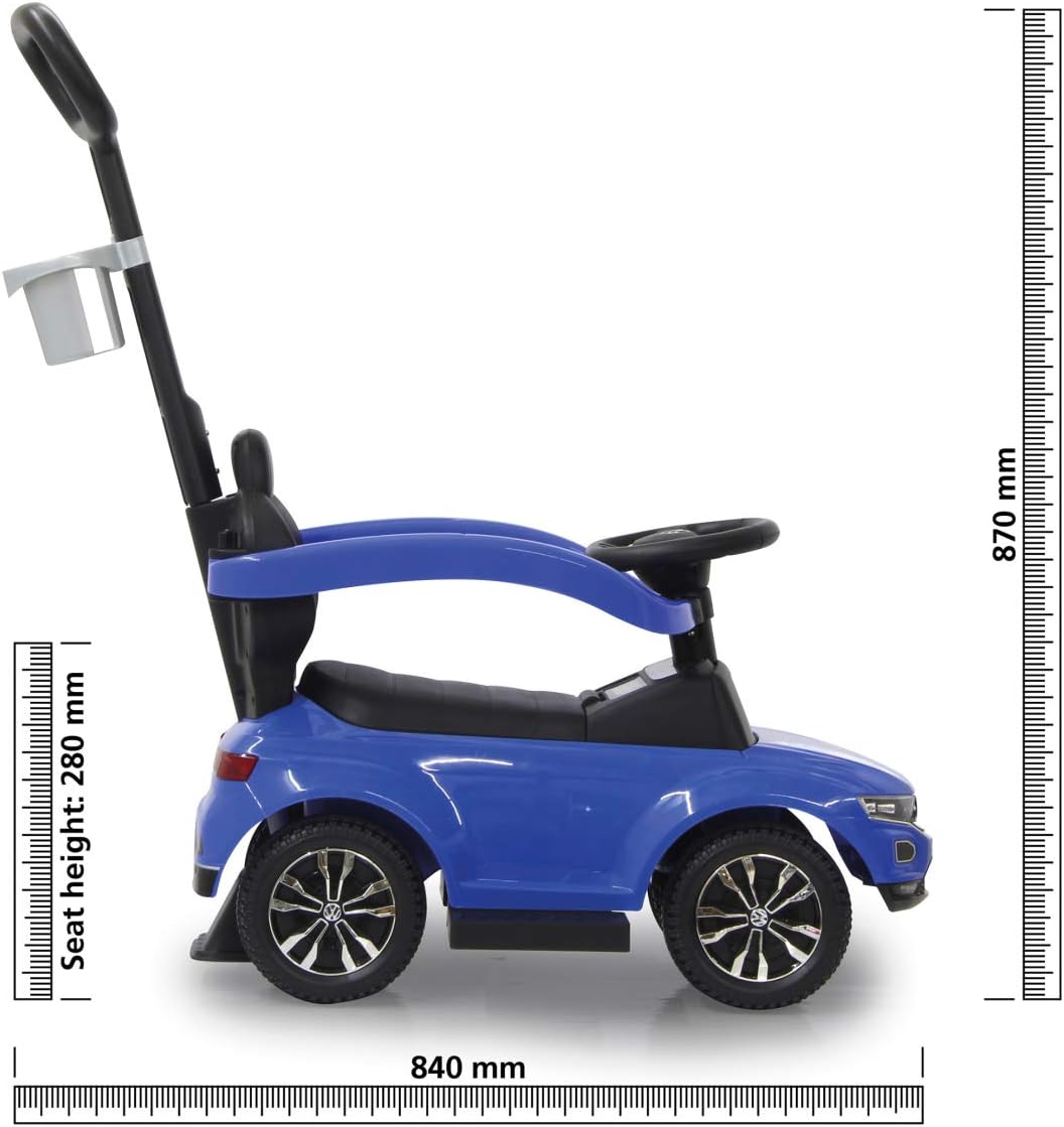 JAMARA 460462 Rutscher VW T-ROC 3in1-Kippschutz, Kofferraum, Schub-und Haltestange mit Lenkfunktion,
