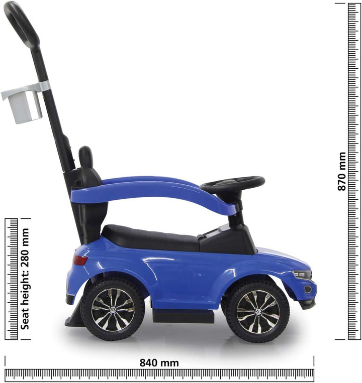 JAMARA 460462 Rutscher VW T-ROC 3in1-Kippschutz, Kofferraum, Schub-und Haltestange mit Lenkfunktion,