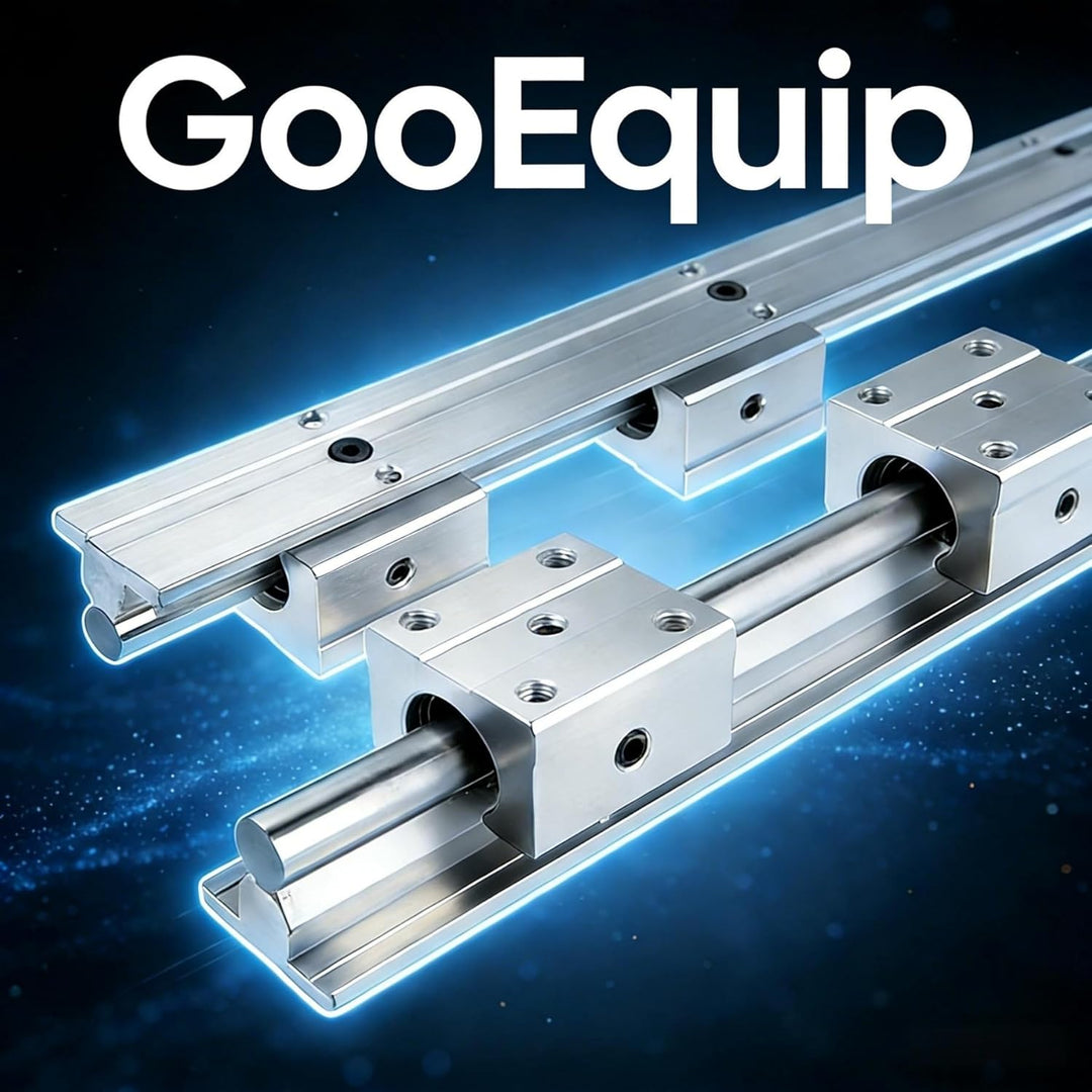 GooEquip Linearführung SBR12 400mm 2 x Linearschienen und 4 x Lagerblöcke mit SBR12 Schienenstopper,