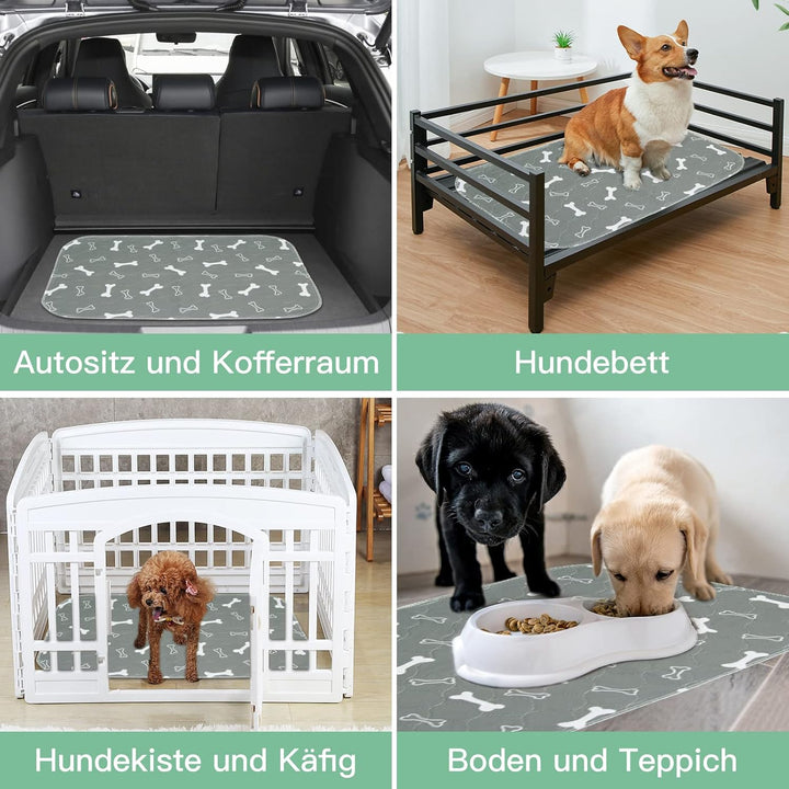 Baodan Waschbar Haustier-Urinunterlage, 2 Pack 60*60 cm Wiederverwendbare Welpenunterlagen Matte für