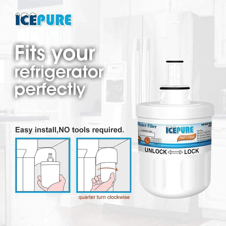 Icepure RWF1100A Kühlschrank-Wasserfilter kompatibel für Samsung DA29-00003G, 2 Stück