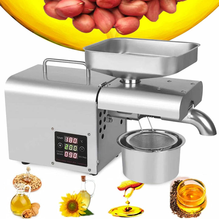 610W Automatische Ölpresse Maschine,50-250℃ Öl Pressmaschine Elektrische Ölmühle Edelstahl Heiss Ölp