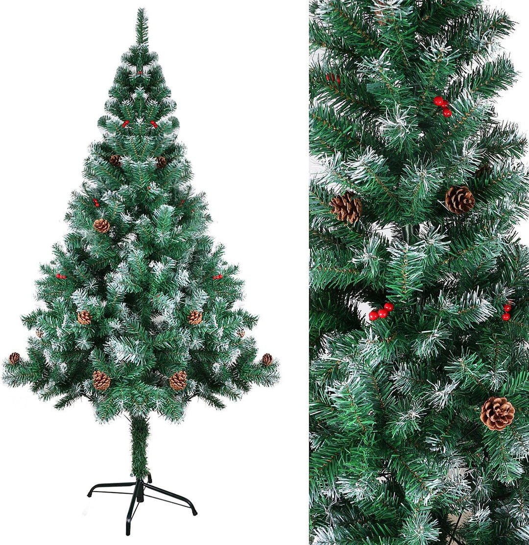 Künstlicher Weihnachtsbaum mit Kiefernzapfen und Beere, beschneiden Spitzen Christbaum inkl. Metalls