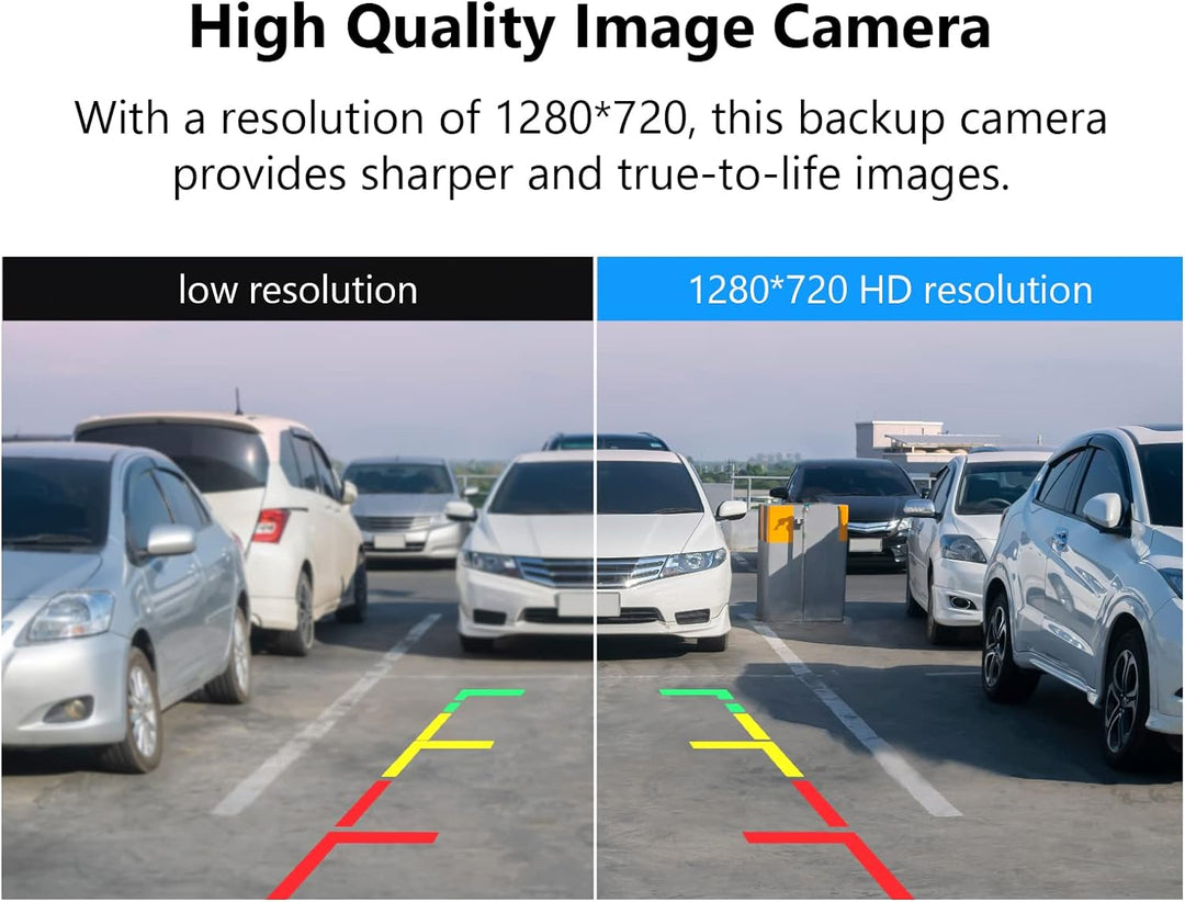 Eonon 720P AHD Rückfahrkamera, Weitwinkel 140°, Wasserdicht Staubdicht, Rückfahrkamera mit RCA-Verbi