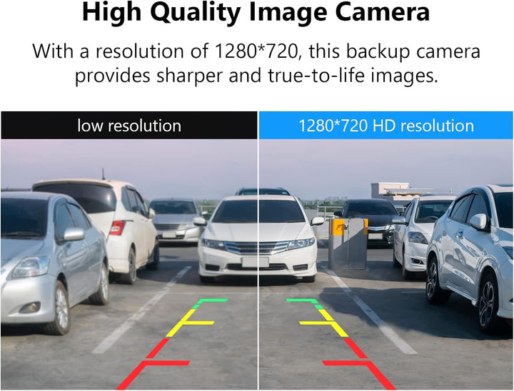 Eonon 720P AHD Rückfahrkamera, Weitwinkel 140°, Wasserdicht Staubdicht, Rückfahrkamera mit RCA-Verbi