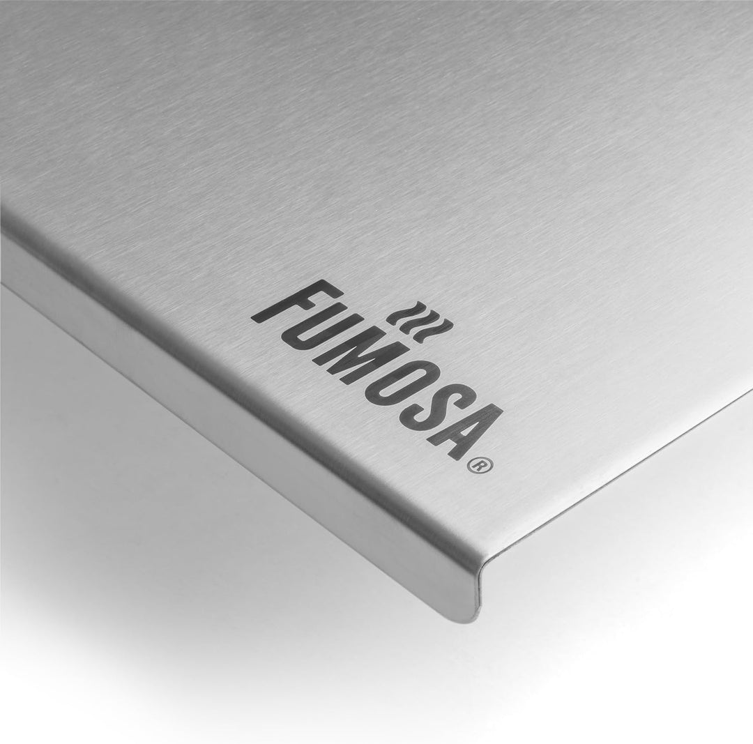 FUMOSA »IMPASTO« Edelstahl-Arbeitsplatte für Teig, inkl. Silikon-Antirutschmatte, 5 Grössen, Aufkant