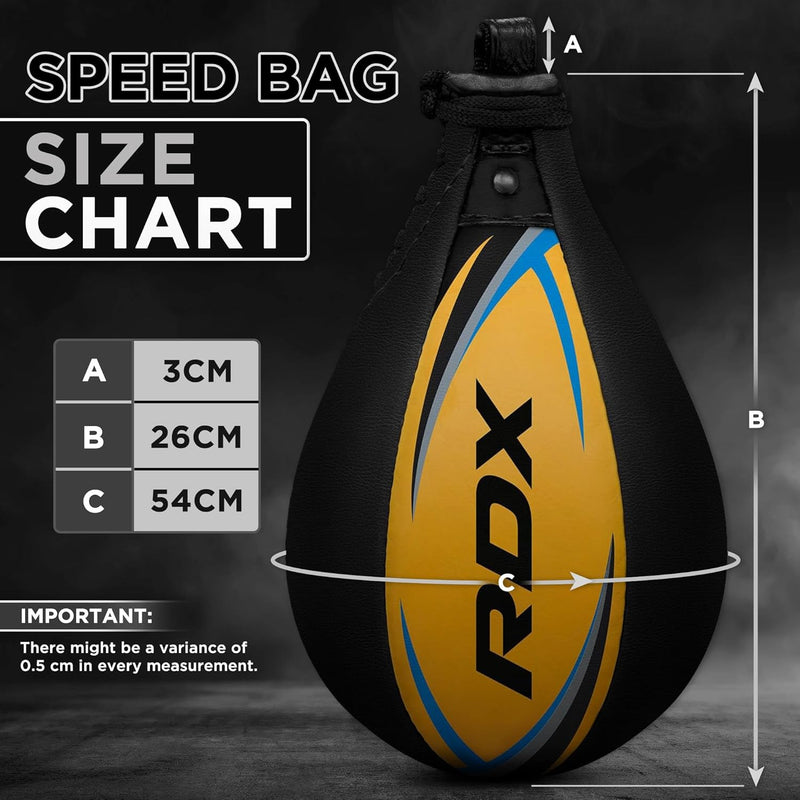 RDX Boxbirne Erwachsene Leder Set, Speedball Hängend Mit Halterung, Profi Punchingball Boxing Speed