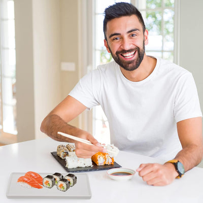 Cabilock Platte Rechteckiger Sushi-teller Langer Sushi-teller Steakteller Aus Keramik Sushi-gerichte