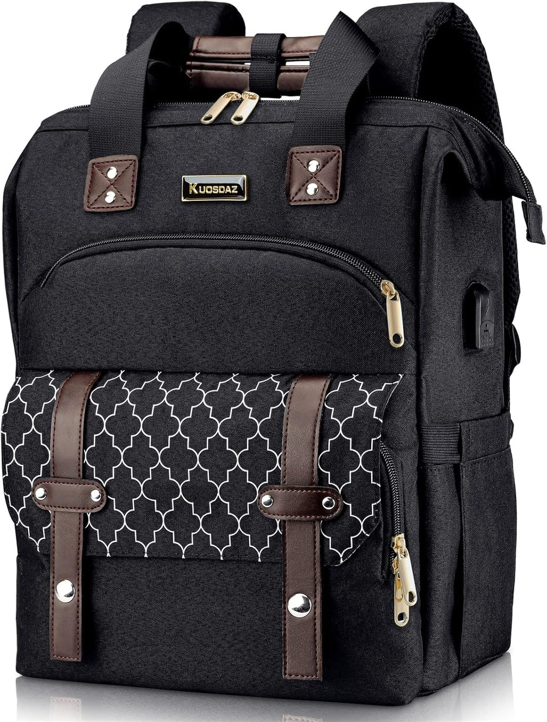 Kuosdaz Rucksack Damen, Schulrucksack Mädchen Teenager mit USB Ladeanschluss & Laptopfach, 15,6 Zoll