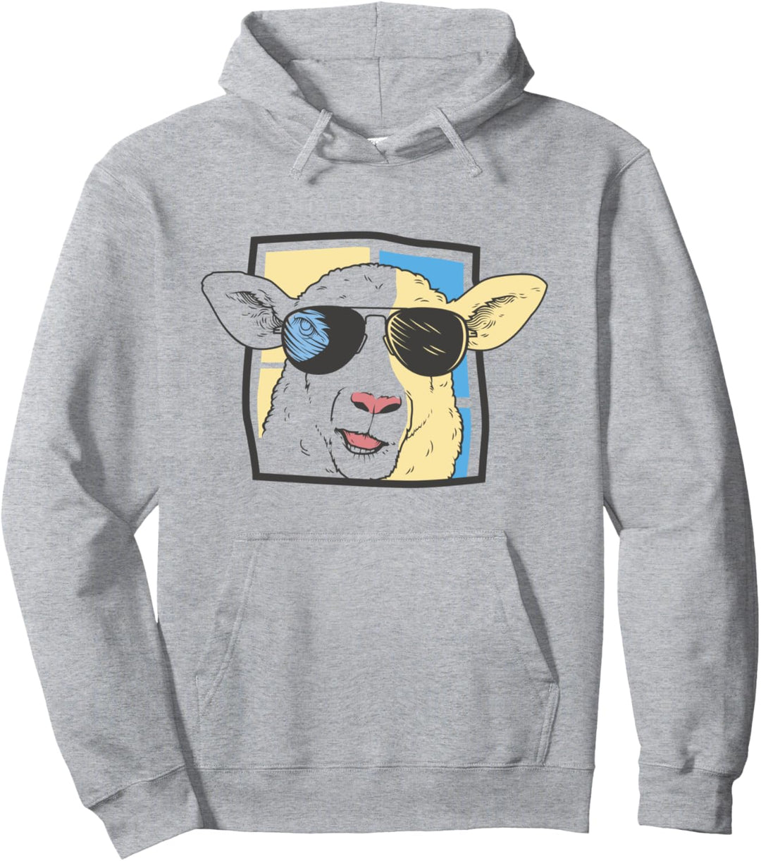 Schaf mit Sonnenbrille Pullover Hoodie
