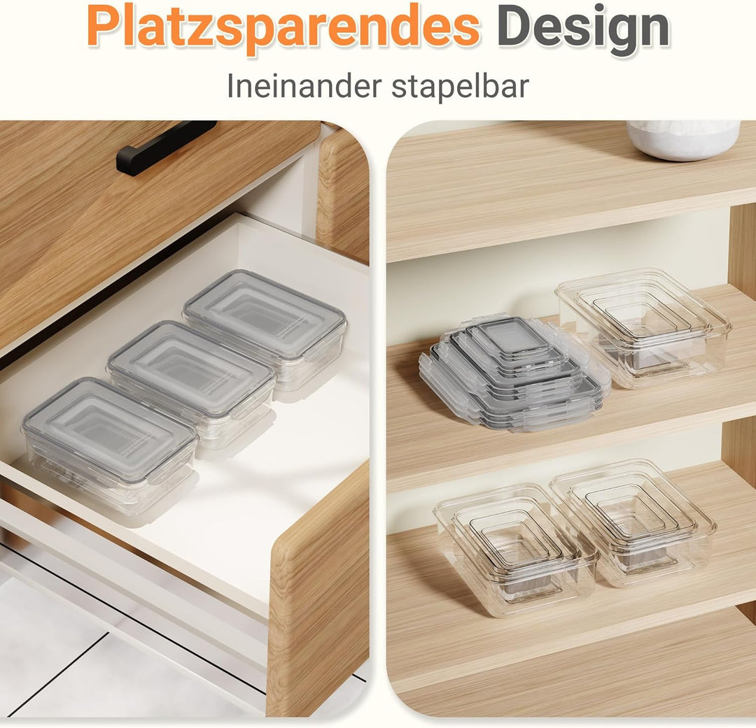 TUSEASY Frischhaltedosen mit Deckel, 12 Stück Vorratsdosen Luftdicht Aufbewahrungsbox mit Deckel Küc