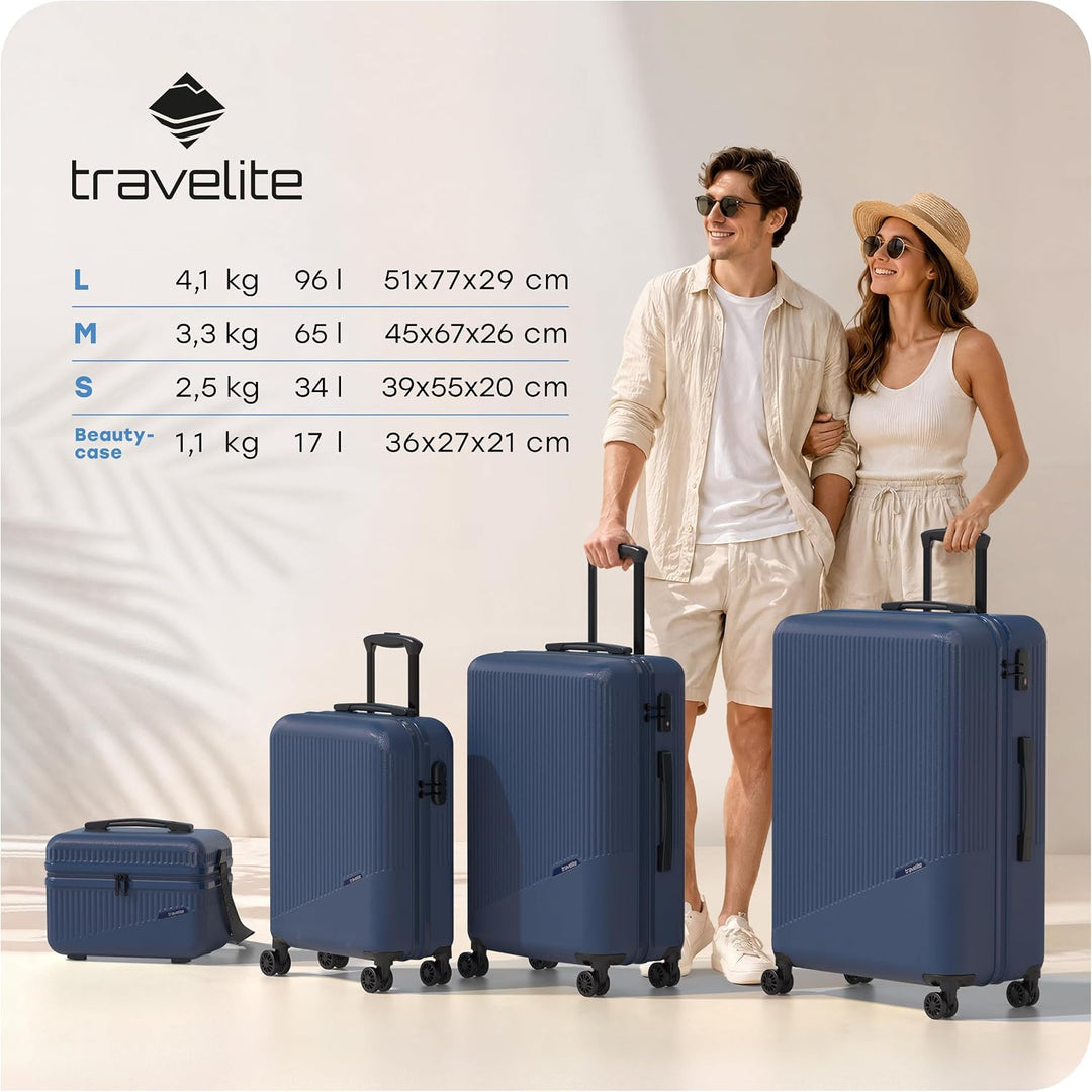 Travelite 4-Rad Hartschalenkoffer mittelgross 65 Liter, Gepäck Serie Bali: ABS Hartschalen Trolley m