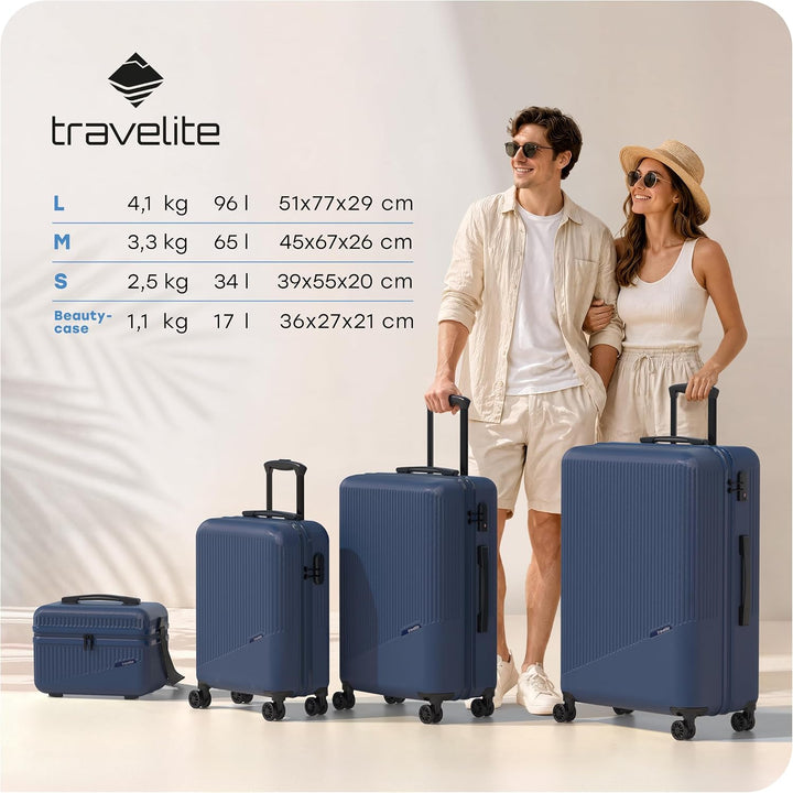 Travelite 4-Rad Hartschalenkoffer mittelgross 65 Liter, Gepäck Serie Bali: ABS Hartschalen Trolley m