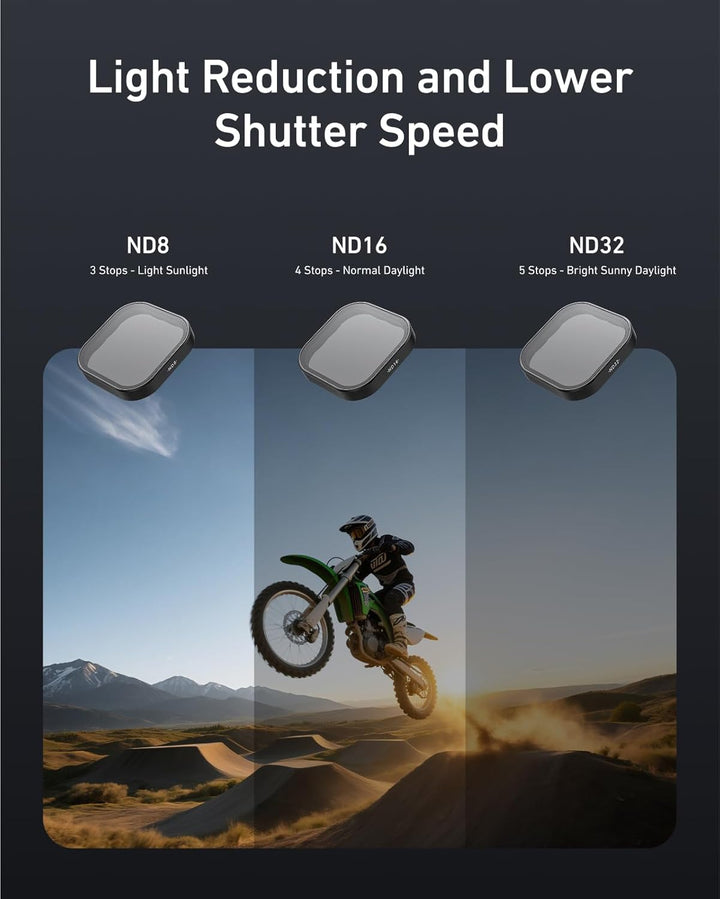 TELESIN 3 Pack GoPro Graufilter für GoPro Hero 12 Hero 11 Hero 10 Hero 9 Black, Kameralinse, Graufil