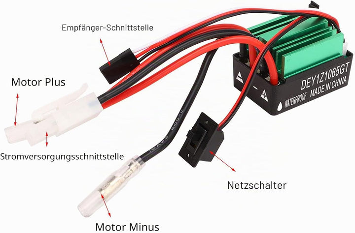 Brushed Motor ESC Combo, Brushed Motor ESC Combo mit 540 21T Brushed Motor 65A Wasserdicht Green Bru
