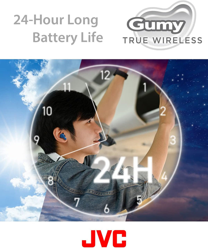 JVC HA-Z77T-W Gumy True Wireless Kopfhörer mit weichen Elastomer Ohrstöpseln, 3 Sound-Modi, Bluetoot