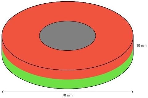 Ringmagnet Ø 70,0 x 30,0 x 10,0 mm (magnets4you) - Magnetring aus N42 Nickel - hält 45 kg, Neodym Su