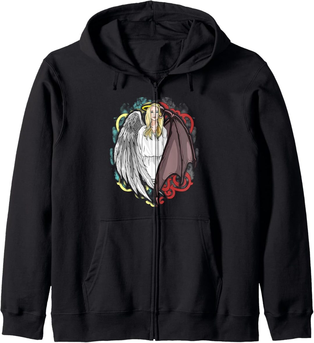 Half Angel Half Devil Nur Half Evil Goth Kapuzenjacke