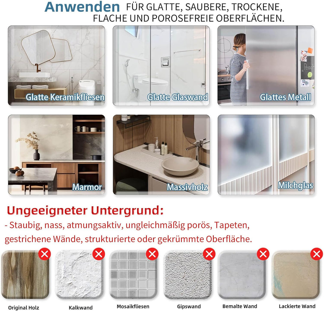 2 Stück Duschregal Ohne Bohren mit Saugnapf, Wasserdicht Badregal Abnehmbarer Bad-Organizer mit Hand
