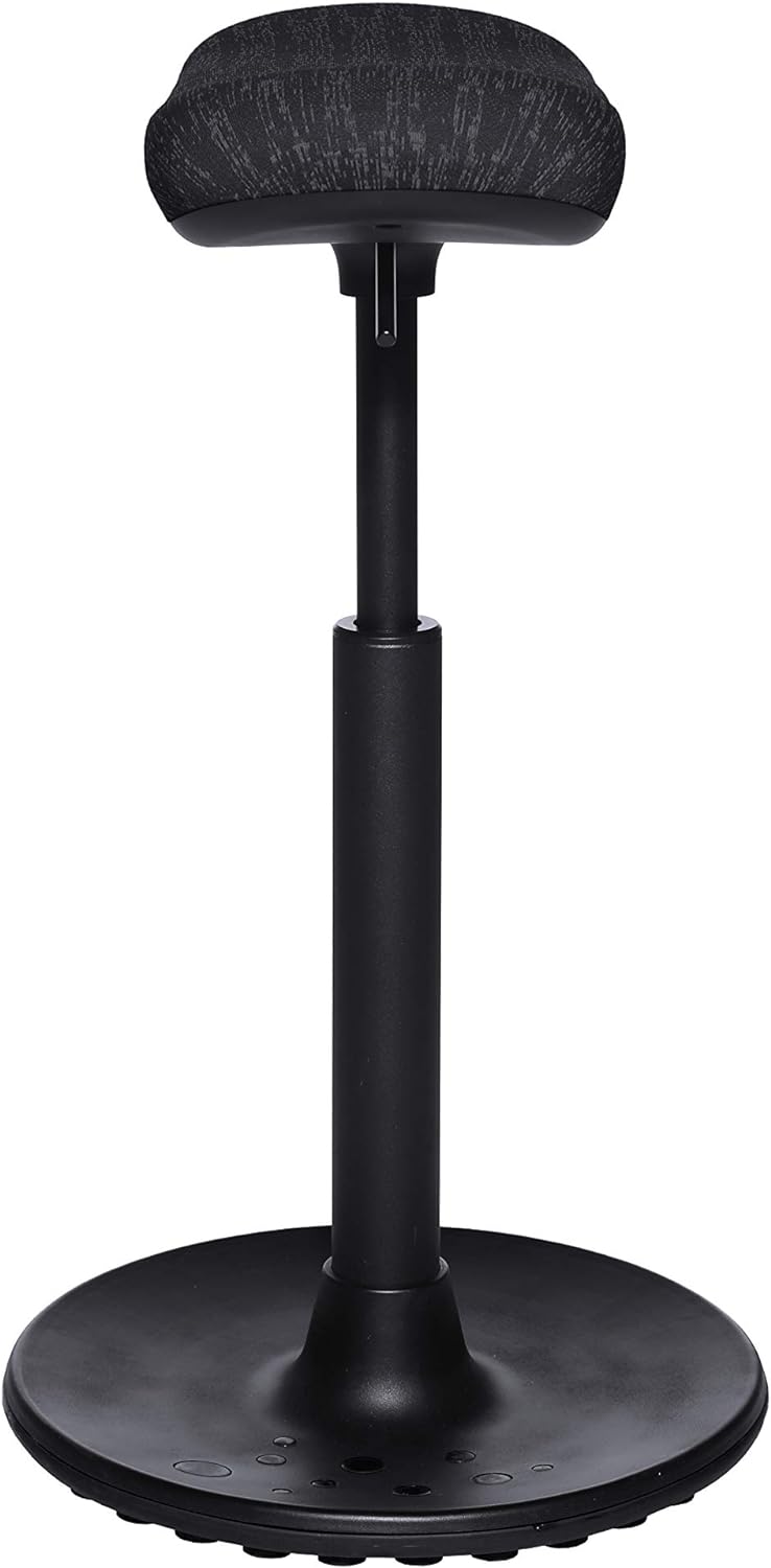 Topstar Sitness H2, Arbeitshocker, Stehhilfe, Drehhocker, Skateboardsitz, höhenverstellbar, Stoffbez