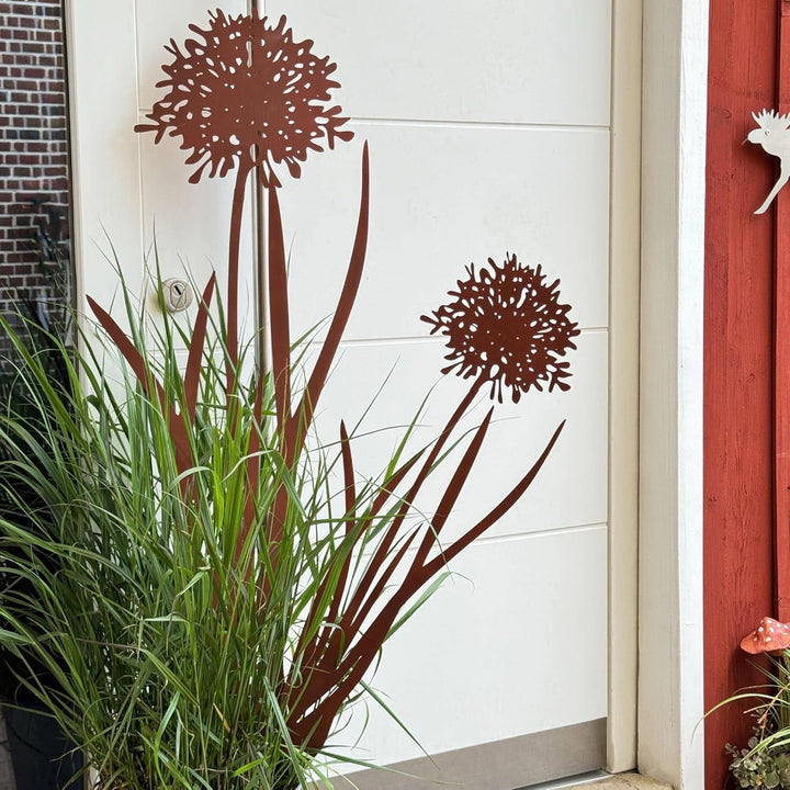 UNUS Gartenstecker Agapantus 2er Set Gartendeko Rostoptik, Roststecker Rost Deko für Garten Terrasse