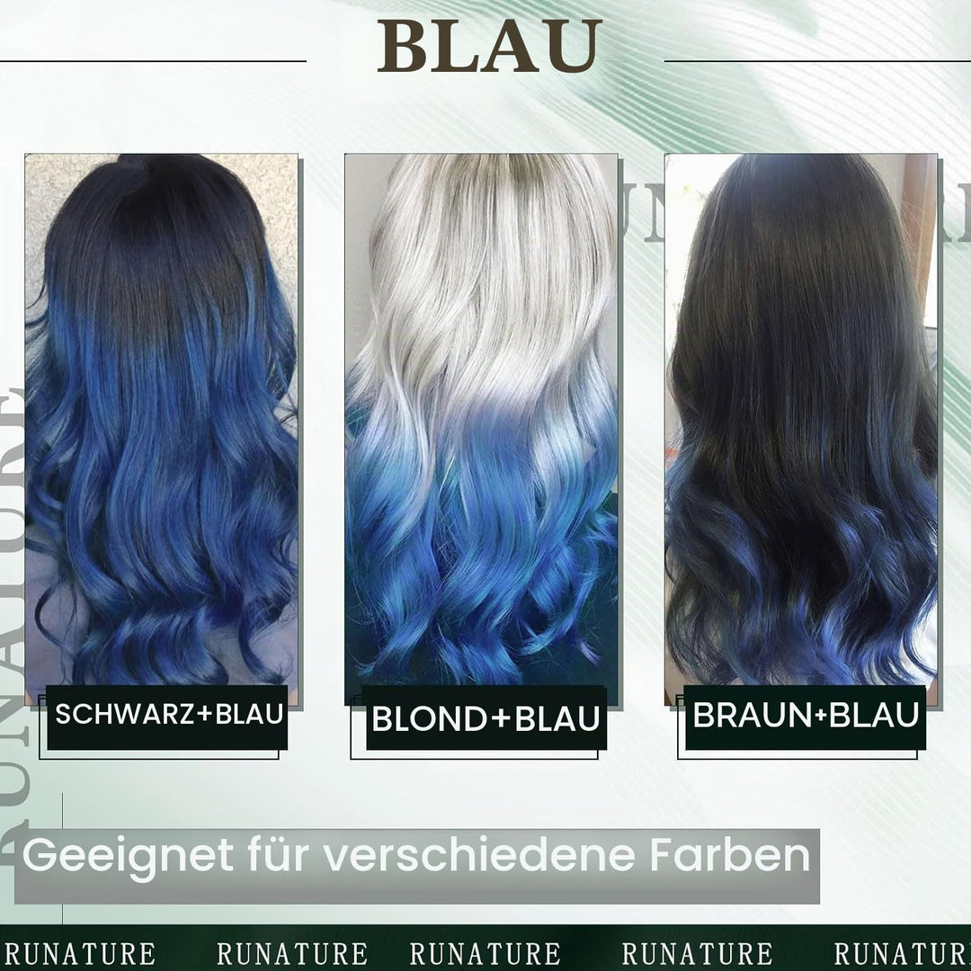 RUNATURE Bonding Extensions Echthaar Blau 40cm Remy Keratin Bondings U Tip Echthaar Hot Fusion Unsic