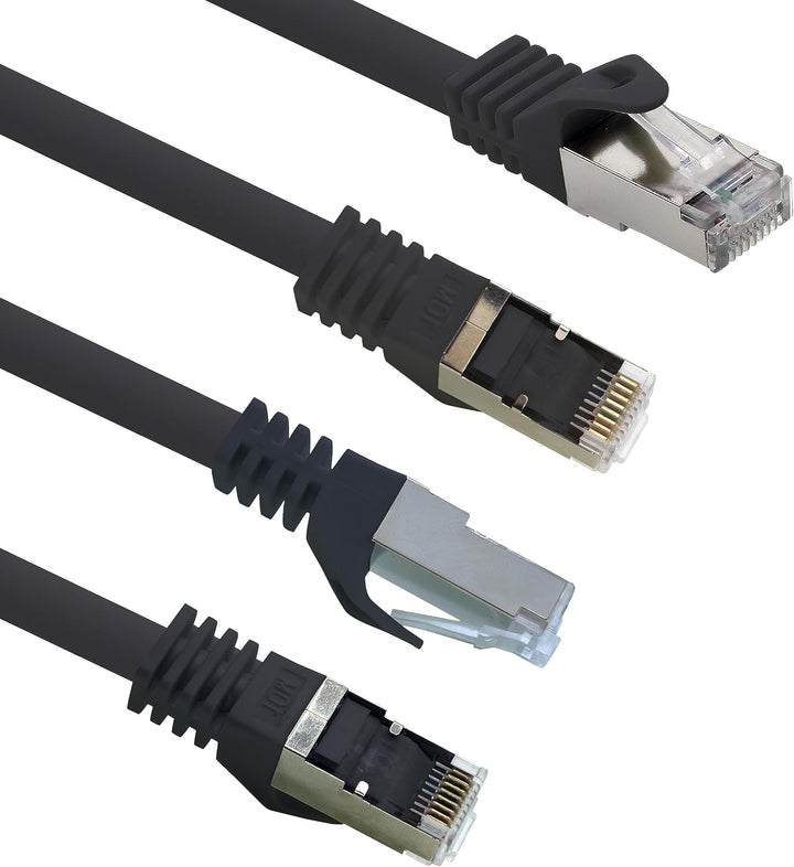 LAN Kabel 20m Cat7 Schwarz 1x Netzwerkkabel Ethernet RJ45 10 Gbit/s SFTP Patchkabel für Router Modem