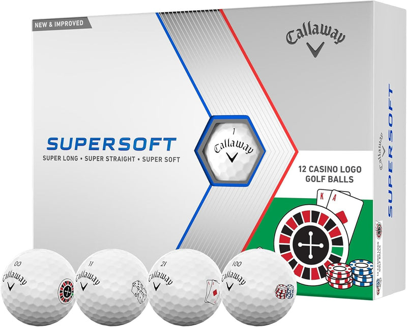 Callaway Golf 2023 Supersoft Golf Balls (One Dozen) Casino One Dozen, Casino One Dozen