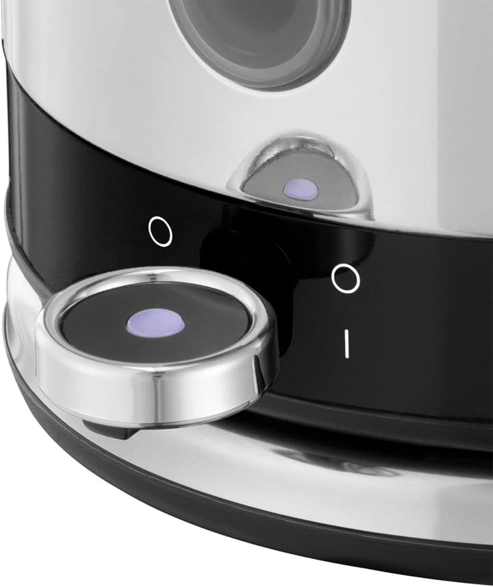 Russell Hobbs Wasserkocher [1,5l] Distinctions Edelstahl Schwarz (Schnellkochfunktion, herausnehmbar