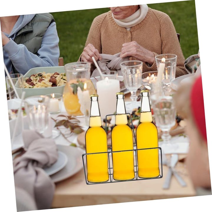 Cabilock Flaschenträger Metall Flaschenkorb Getränketräger Flaschen Tragekorb mit Griff Weinträger M