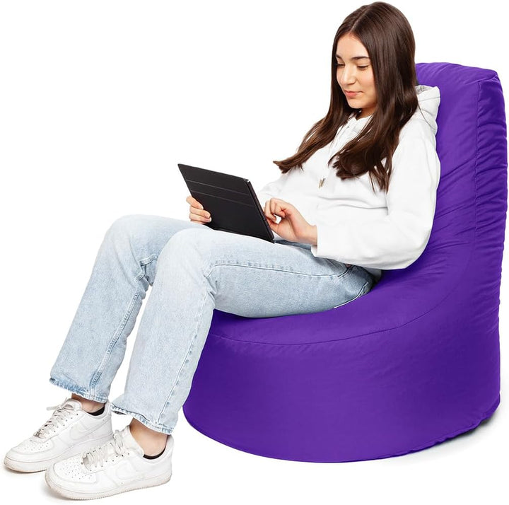 PATCH HOME Gamer Sessel Sitzsack inkl. Würfel Bean Bag Set Ø80cm, 30cm Sitzhöhe, 90cm Höhe + 35x35cm