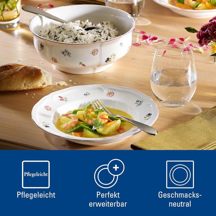 Villeroy & Boch Fleur Suppenteller Weiss, 25 x 25 x 9.20 cm 25 x 25 x 9.20 cm Landhaus & Rustikal, 2