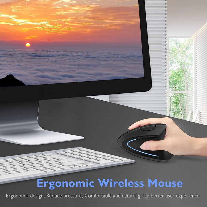 2.4G Wireless Vertikale Ergonomische, Wiederaufladbar, Optische Maus Vertical Ergonomic Optical Mous