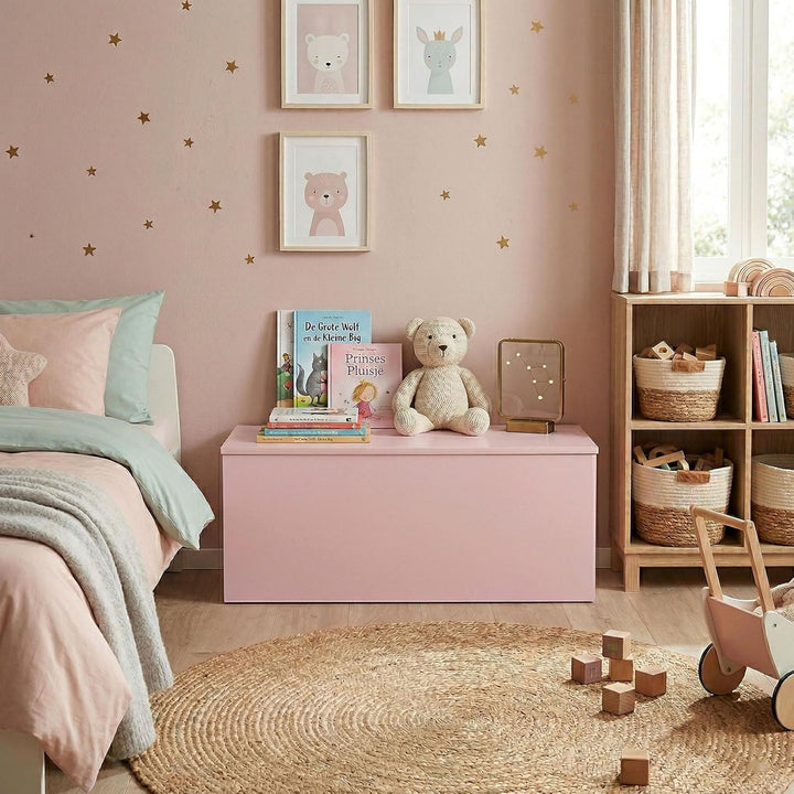 VDD - Aufbewahrungsbox - Spielzeugtruhe - Deckentruhe - 100 cm breit - rosa