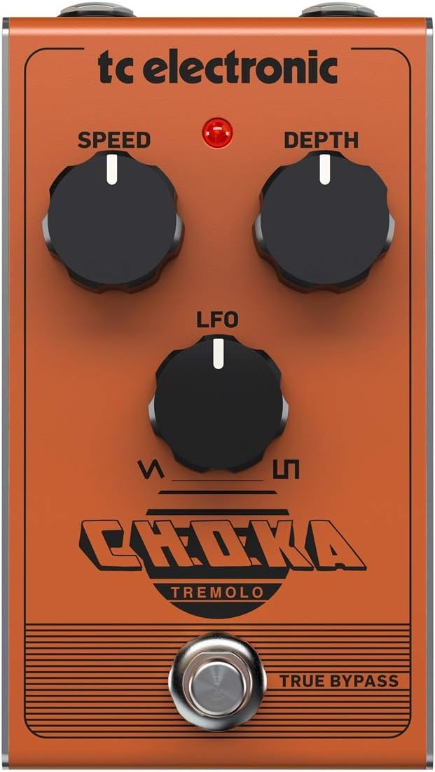 tc electronic CHOKA TREMOLO Vollständig analoges Tremolo-Pedal im Vintage-Stil mit 3-Knopf-Design un
