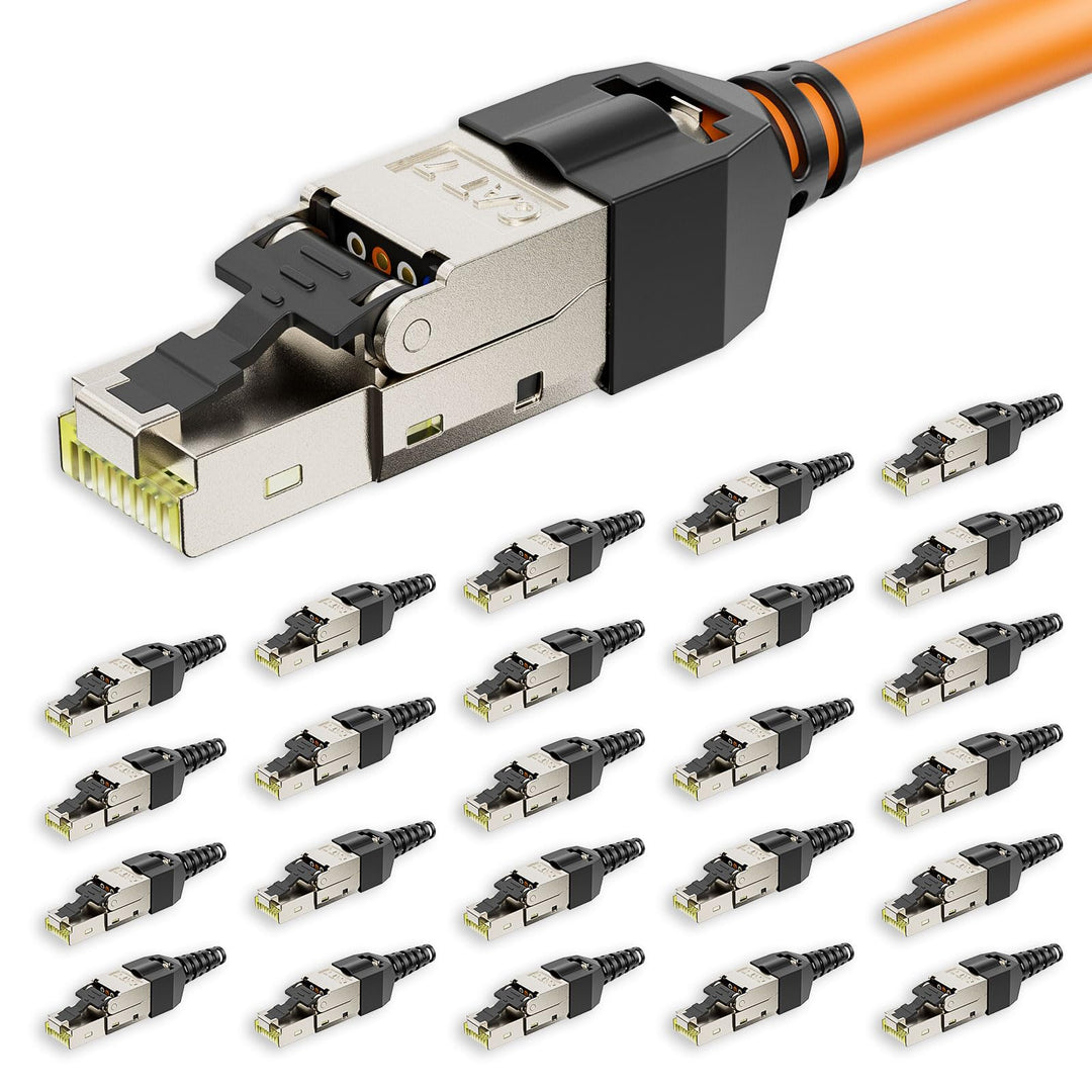 iwillink RJ45 Stecker Werkzeuglos CAT7 Netzwerkstecker LAN Stecker Ethernet 10Gbit/s Premium LSA Sch