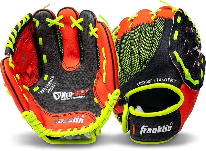 Franklin Sports Teeball-Handschuh - Links- und Rechtshänder Jugend-Fielding Handschuh - Neo-Grip - B
